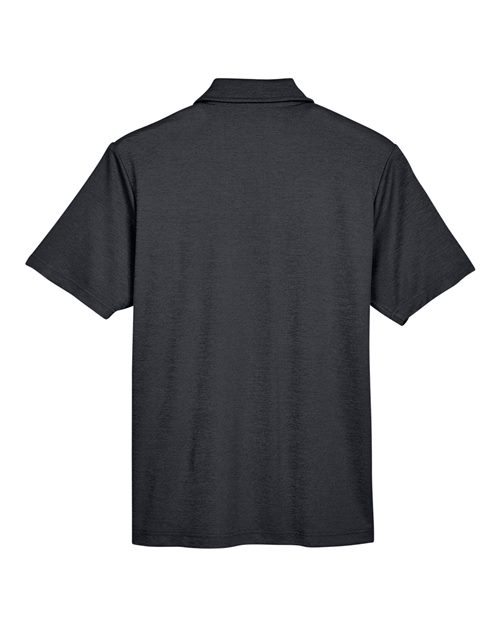 Men's CrownLux Performance® Address Mélange Polo - Black Heather Back