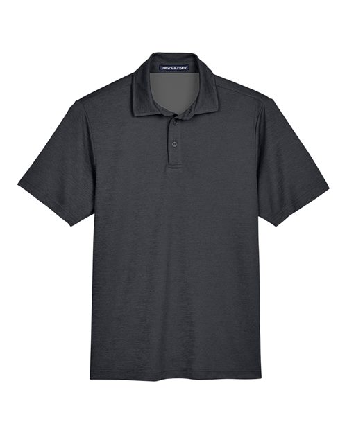 Men's CrownLux Performance® Address Mélange Polo - Black Heather Front