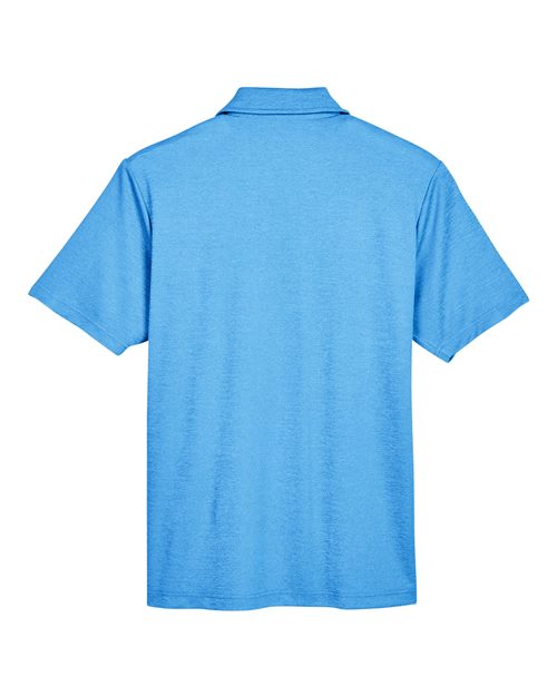 Men's CrownLux Performance® Address Mélange Polo - Ocean Blue Heather Back