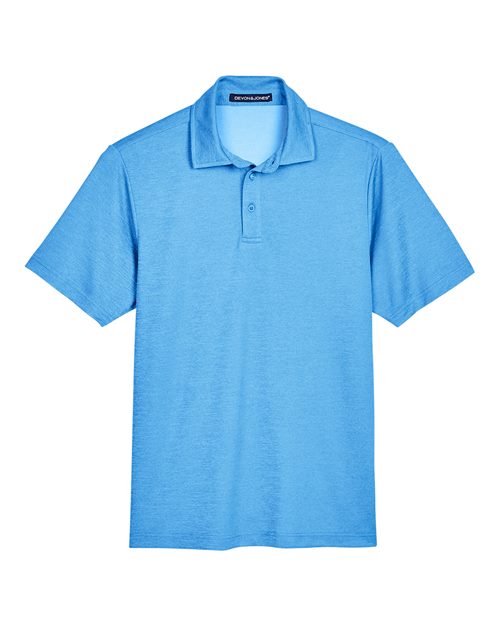 Men's CrownLux Performance® Address Mélange Polo - Ocean Blue Heather Front