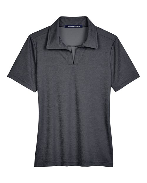 Women's CrownLux Performance® Address Melange Polo - Black Heather Front