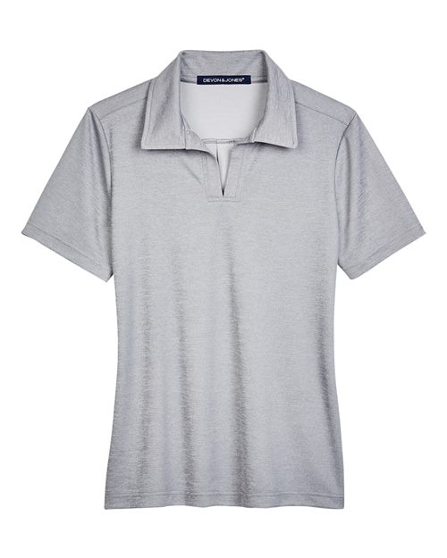 Women's CrownLux Performance® Address Melange Polo - Grey Heather Front