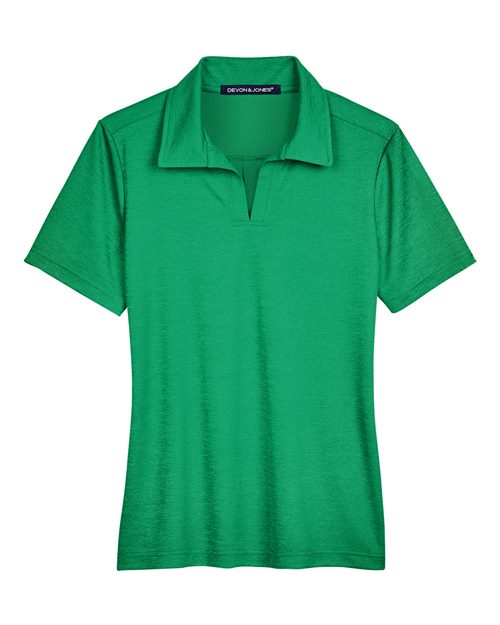 Women's CrownLux Performance® Address Melange Polo - Kelly Green Heather Front