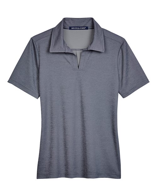 Women's CrownLux Performance® Address Melange Polo - Navy Heather Front