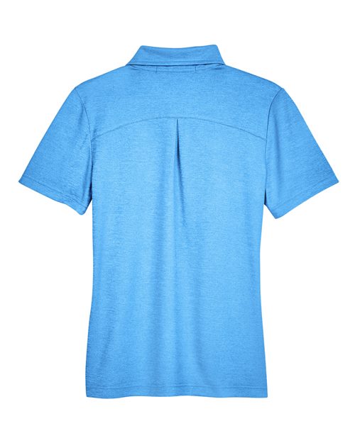 Women's CrownLux Performance® Address Melange Polo - Ocean Blue Heather Back