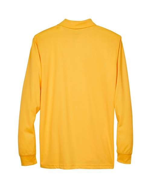 Men's Pinnacle Performance Long Sleeve Piqué Polo - Campus Gold Back