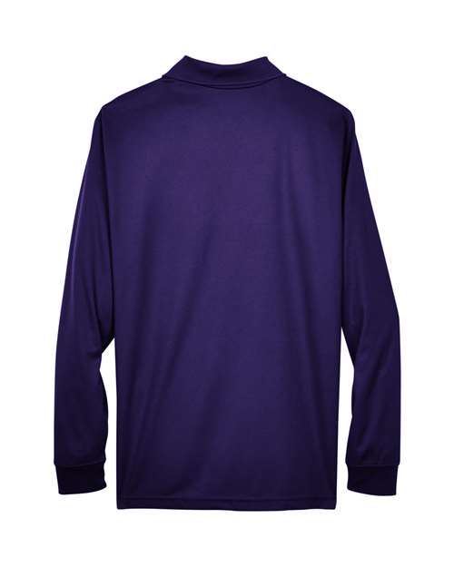 Men's Pinnacle Performance Long Sleeve Piqué Polo - Campus Purple Back
