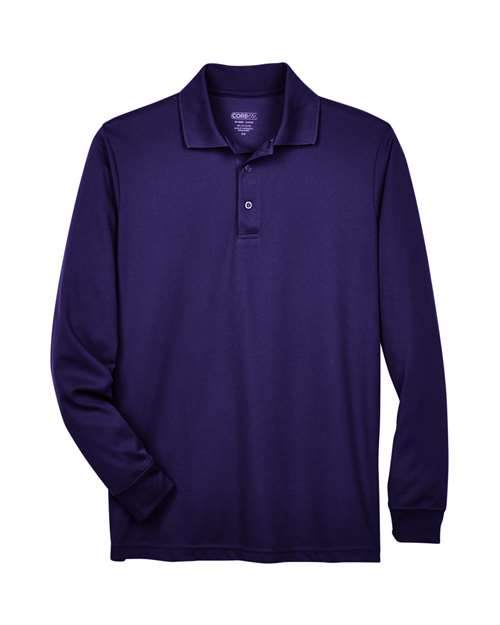 Men's Pinnacle Performance Long Sleeve Piqué Polo - Campus Purple Front