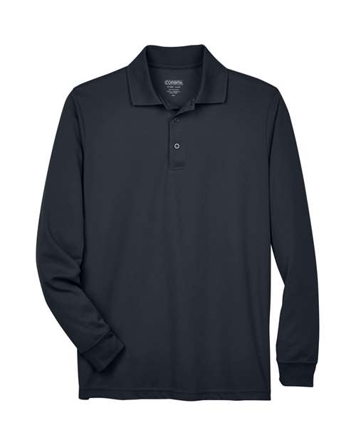 Men's Pinnacle Performance Long Sleeve Piqué Polo - Carbon Front