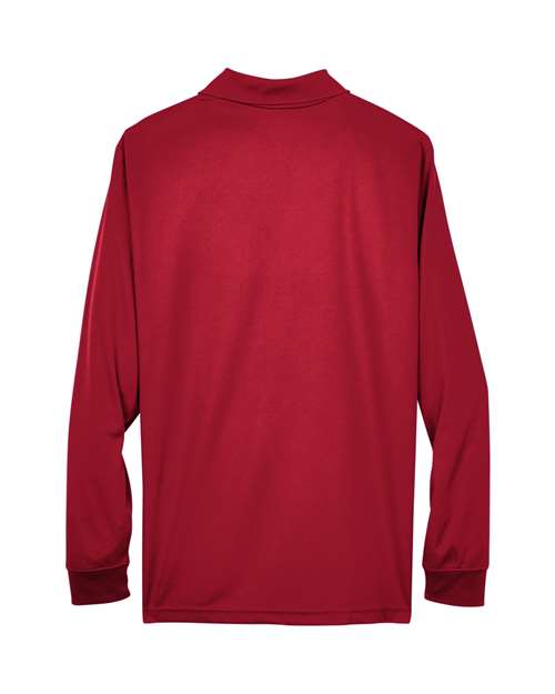 Men's Pinnacle Performance Long Sleeve Piqué Polo - Classic Red Back