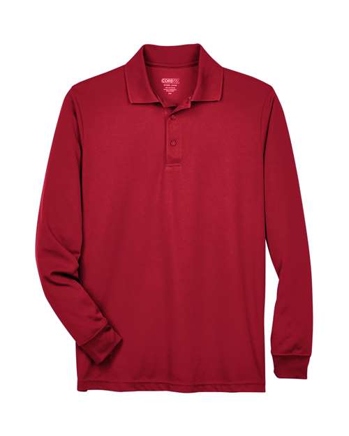 Men's Pinnacle Performance Long Sleeve Piqué Polo - Classic Red Front