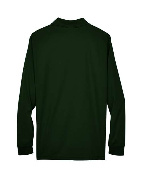 Men's Pinnacle Performance Long Sleeve Piqué Polo - Forest Back