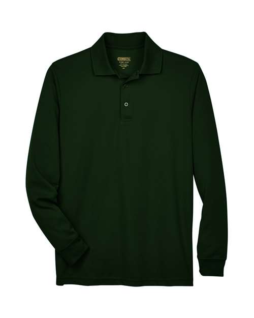 Men's Pinnacle Performance Long Sleeve Piqué Polo - Forest Front