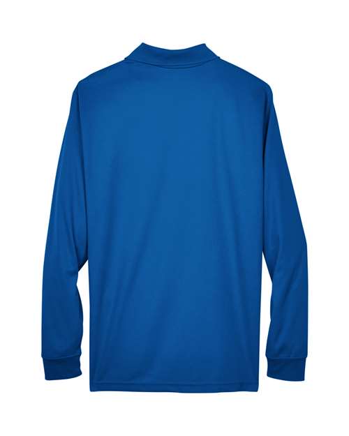 Men's Pinnacle Performance Long Sleeve Piqué Polo - True Royal Back