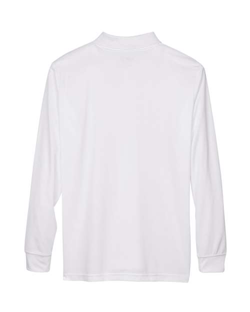 Men's Pinnacle Performance Long Sleeve Piqué Polo - White Back