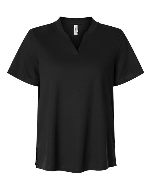 Women's Nova Performance Pique Polo - Black Front