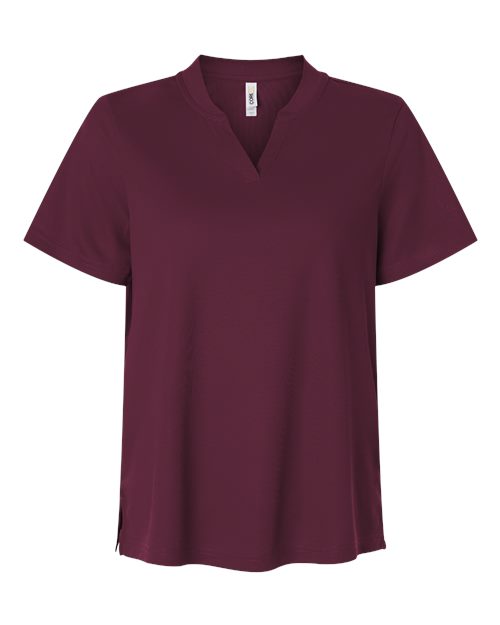 Women's Nova Performance Pique Polo - Burgundy Front