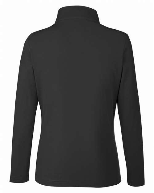 Women's Fusion ChromaSoft™ Pique Quarter-Zip Pullover - Black Back