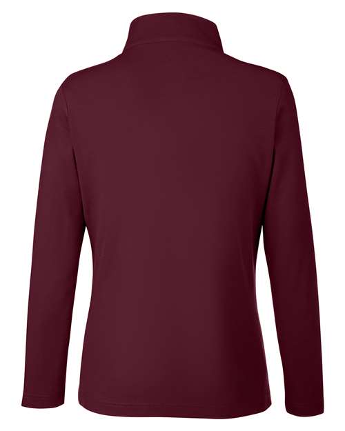 Women's Fusion ChromaSoft™ Pique Quarter-Zip Pullover - Burgundy Back