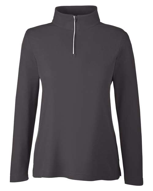 Women's Fusion ChromaSoft™ Pique Quarter-Zip Pullover - Carbon Front