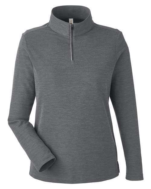 Women's Fusion ChromaSoft™ Pique Quarter-Zip Pullover - Carbon Heather Front