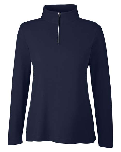 Women's Fusion ChromaSoft™ Pique Quarter-Zip Pullover - Classic Navy Front