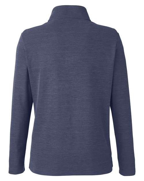 Women's Fusion ChromaSoft™ Pique Quarter-Zip Pullover - Classic Navy Heather Back