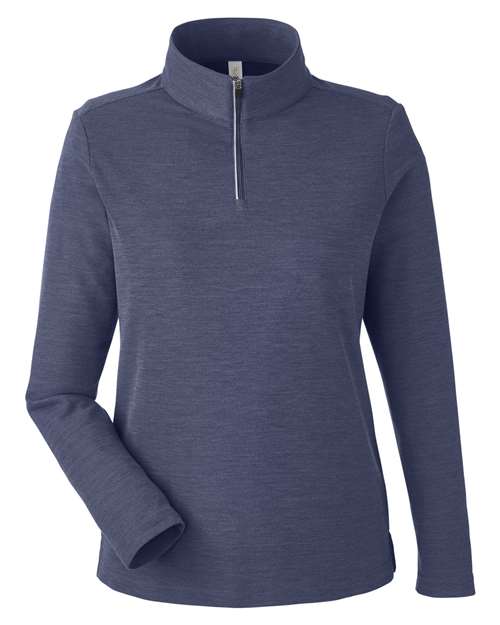 Women's Fusion ChromaSoft™ Pique Quarter-Zip Pullover - Classic Navy Heather Front