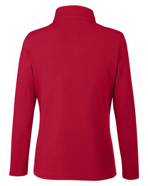 Women's Fusion ChromaSoft™ Pique Quarter-Zip Pullover - Classic Red Back