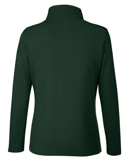 Women's Fusion ChromaSoft™ Pique Quarter-Zip Pullover - Forest Back