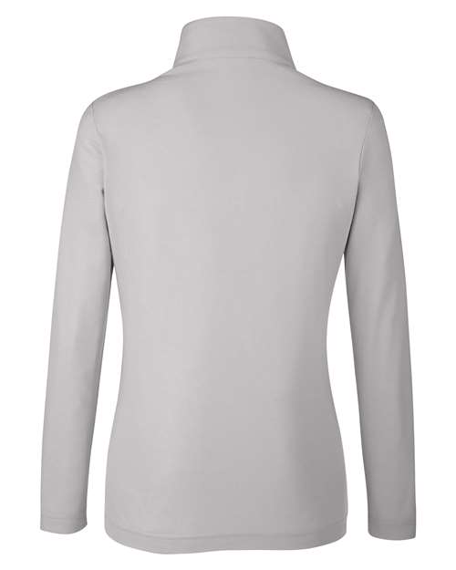 Women's Fusion ChromaSoft™ Pique Quarter-Zip Pullover - Platinum Back