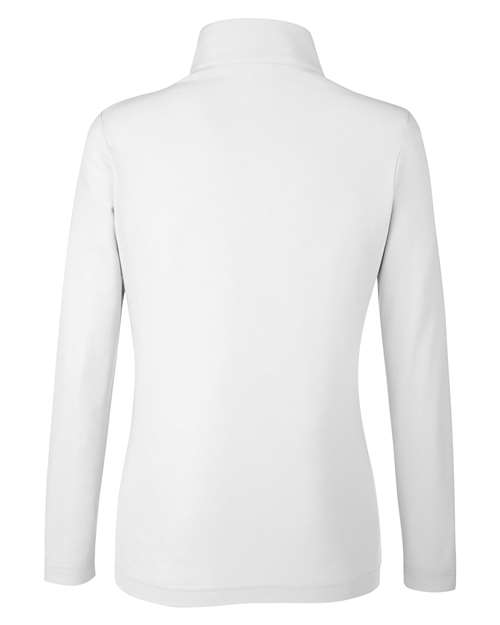 Women's Fusion ChromaSoft™ Pique Quarter-Zip Pullover - White Back