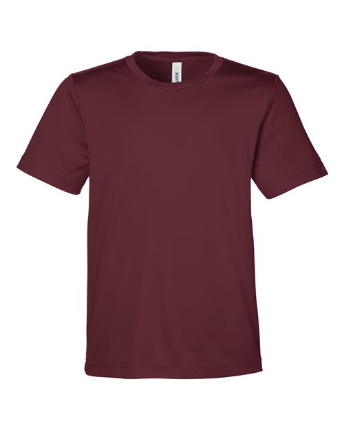Youth Capital Performance T-Shirt - Burgundy Front