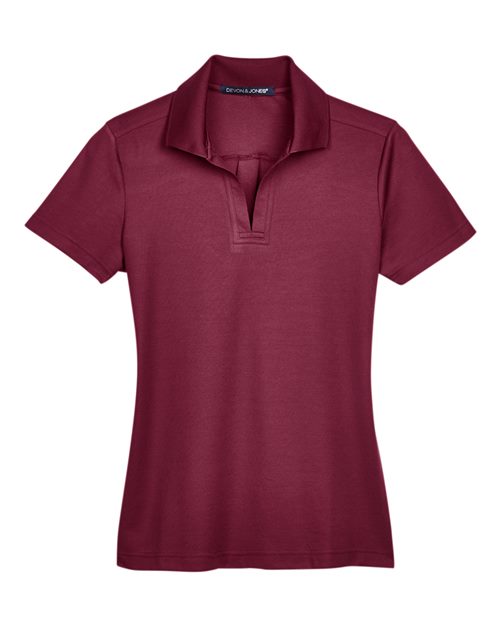 Women's CrownLux Performance® Plaited Polo - Burgundy Front