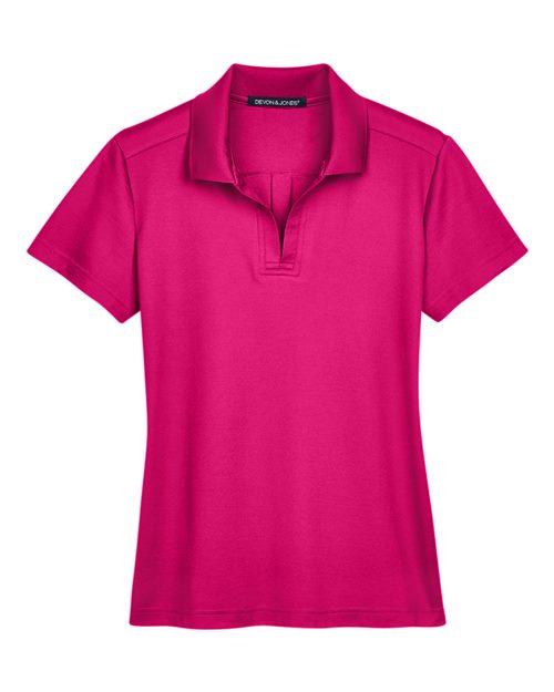 Women's CrownLux Performance® Plaited Polo - Crown Raspberry Front