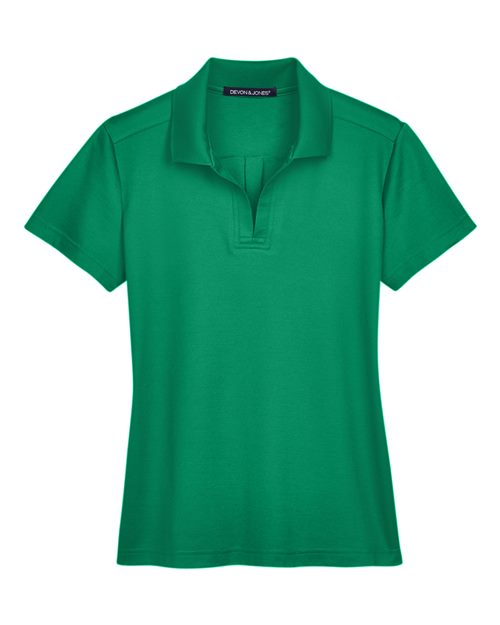 Women's CrownLux Performance® Plaited Polo - Kelly Green Front