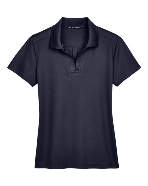 Women's CrownLux Performance® Plaited Polo - Navy Front