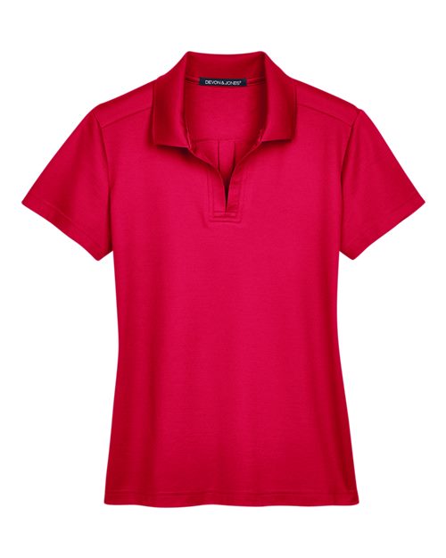 Women's CrownLux Performance® Plaited Polo - Red Front