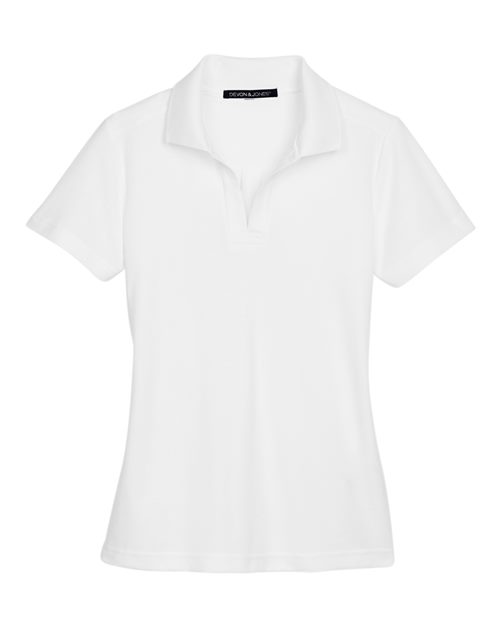 Women's CrownLux Performance® Plaited Polo - White Front