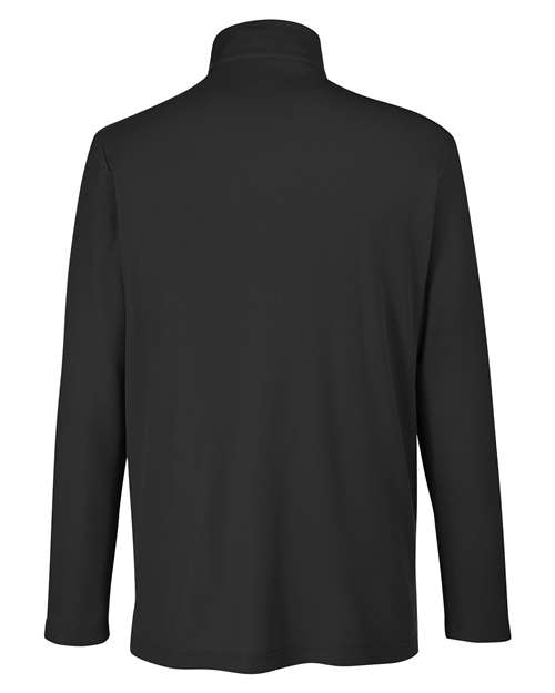 Men's Fusion ChromaSoft™ Pique Quarter-Zip Pullover - Black Back