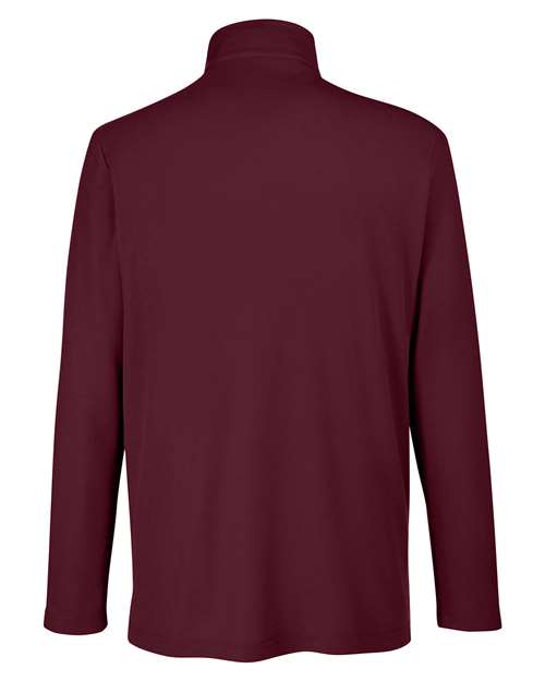 Men's Fusion ChromaSoft™ Pique Quarter-Zip Pullover - Burgundy Back