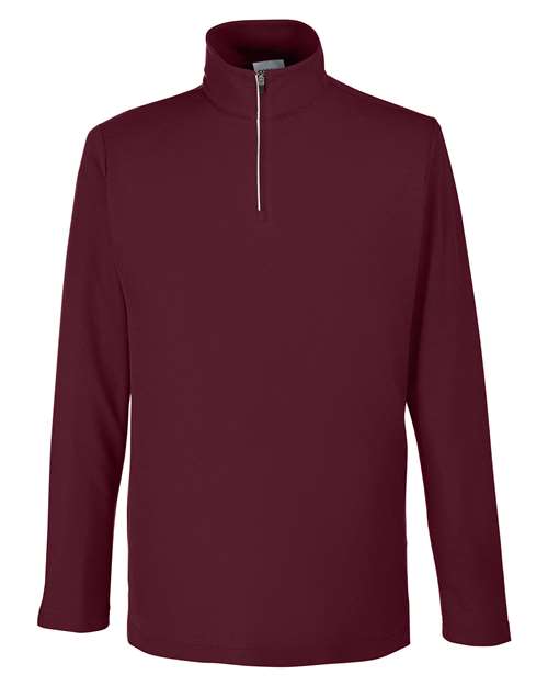 Men's Fusion ChromaSoft™ Pique Quarter-Zip Pullover - Burgundy Front