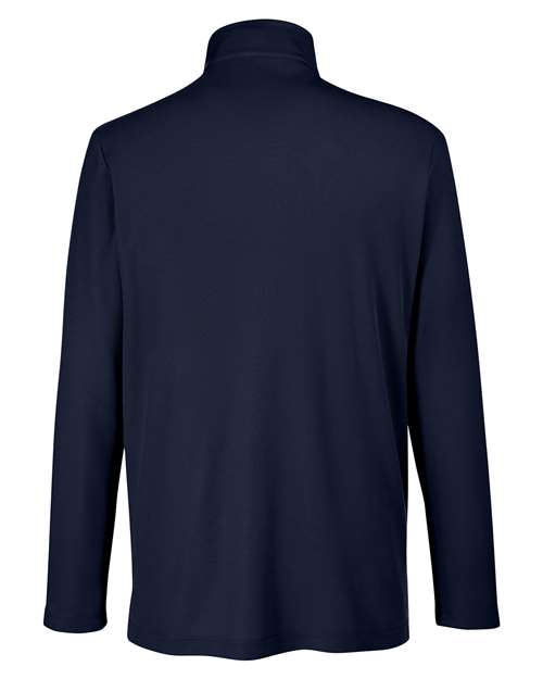 Men's Fusion ChromaSoft™ Pique Quarter-Zip Pullover - Classic Navy Back
