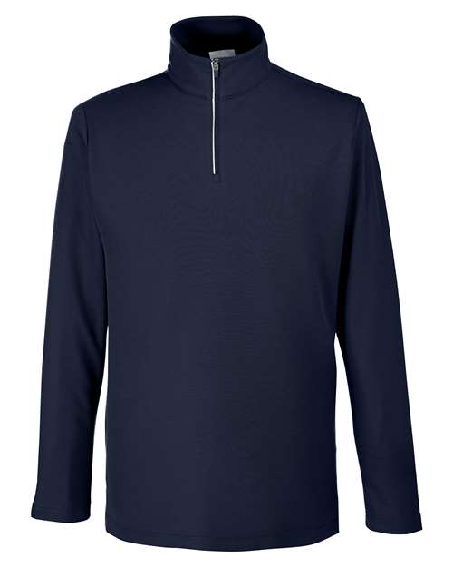 Men's Fusion ChromaSoft™ Pique Quarter-Zip Pullover - Classic Navy Front