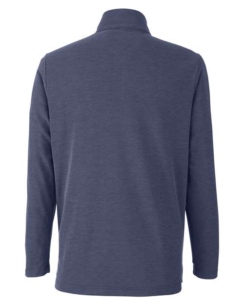 Men's Fusion ChromaSoft™ Pique Quarter-Zip Pullover - Classic Navy Heather Back