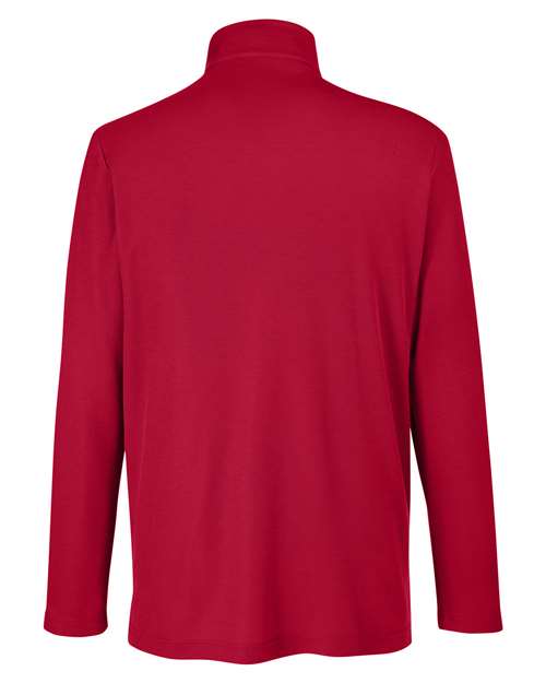 Men's Fusion ChromaSoft™ Pique Quarter-Zip Pullover - Classic Red Back