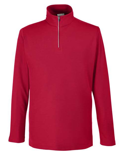 Men's Fusion ChromaSoft™ Pique Quarter-Zip Pullover - Classic Red Front