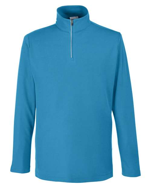 Men's Fusion ChromaSoft™ Pique Quarter-Zip Pullover - Electric Blue Front