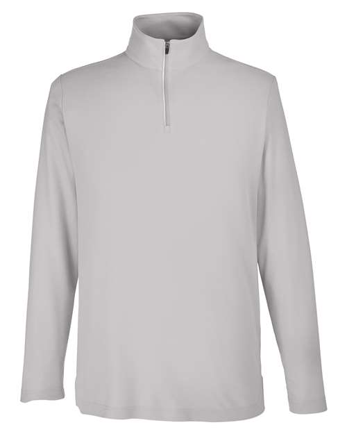 Men's Fusion ChromaSoft™ Pique Quarter-Zip Pullover - Platinum Front