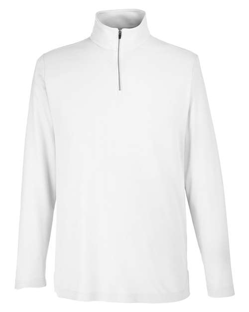 Men's Fusion ChromaSoft™ Pique Quarter-Zip Pullover - White Front